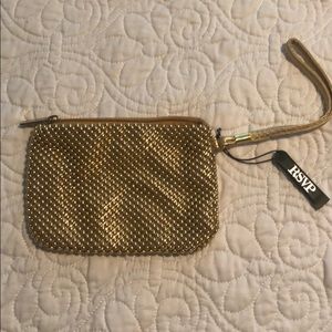 Gold rsvp wristlet